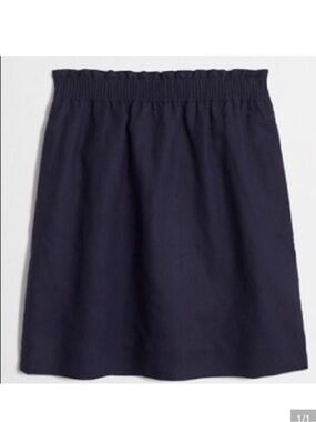 J.Crew 100% Linen navy blue sidewalk skirt size 8